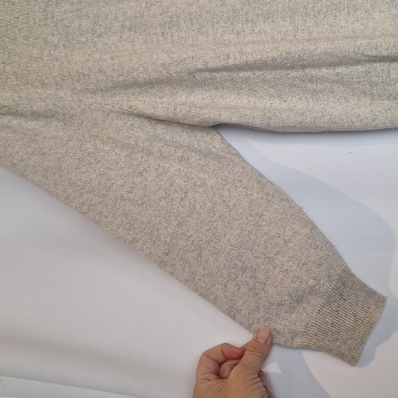 Lauren Ralph Lauren Cream/Gray Cardigan, Pearl Buttons, Silk Cashmere Blend - Picture 3 of 9